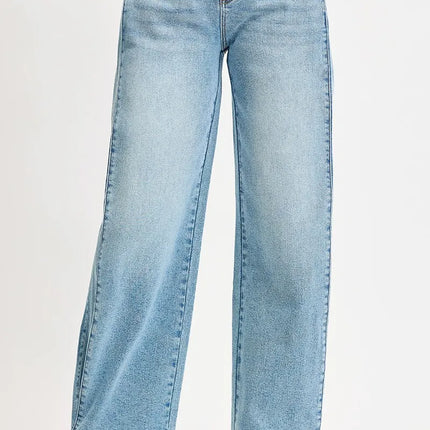 RISEN Mid Rise Wide Barrel Transferable Leg Snap Jeans