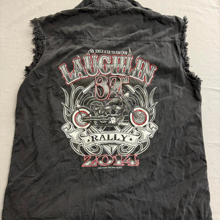 Biker Laughlin River Run Cut Off Vest 2014 Faded 2XL