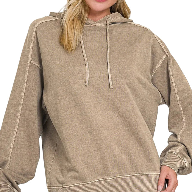 French Terry Pigment Dye & Enzyme Washing Hoodie