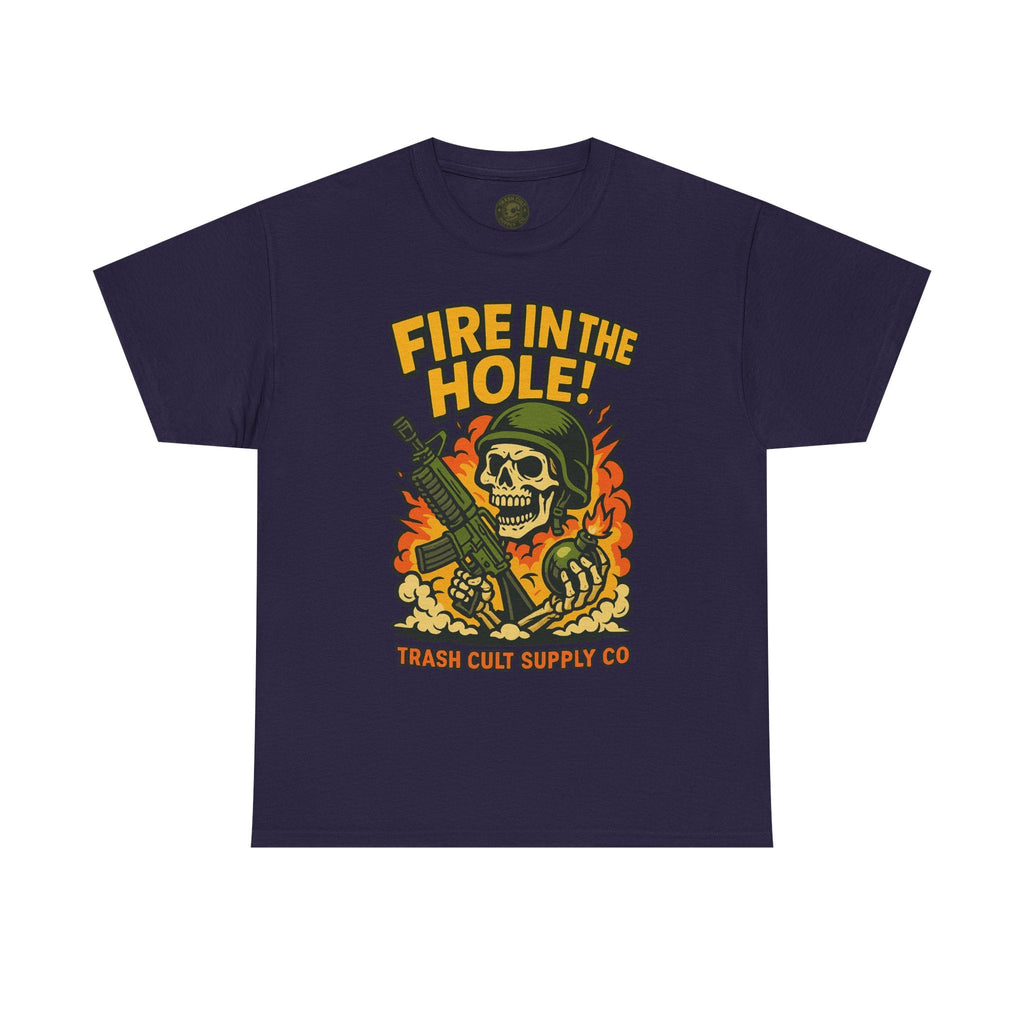 Fire in the Hole! Skeleton Soldier T-Shirt – Trash Cult Supply Co. | Gildan 5000 Combat Graphic Tee