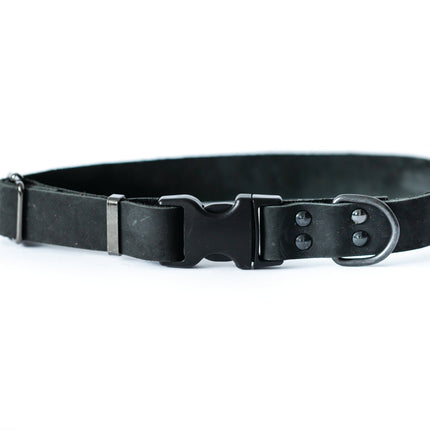 Sport Style Midnight Black Leather Dog Collar