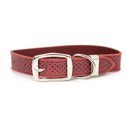 Z Celtic Style Leather Dog Collar