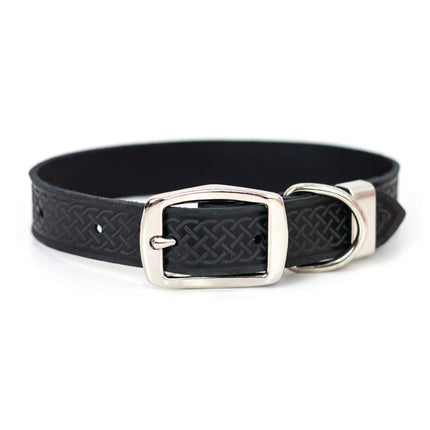 Z Celtic Style Leather Dog Collar