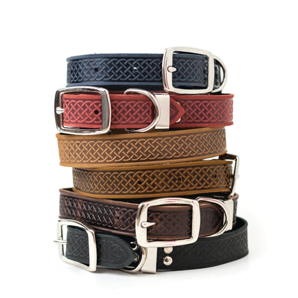 Z Celtic Style Leather Dog Collar