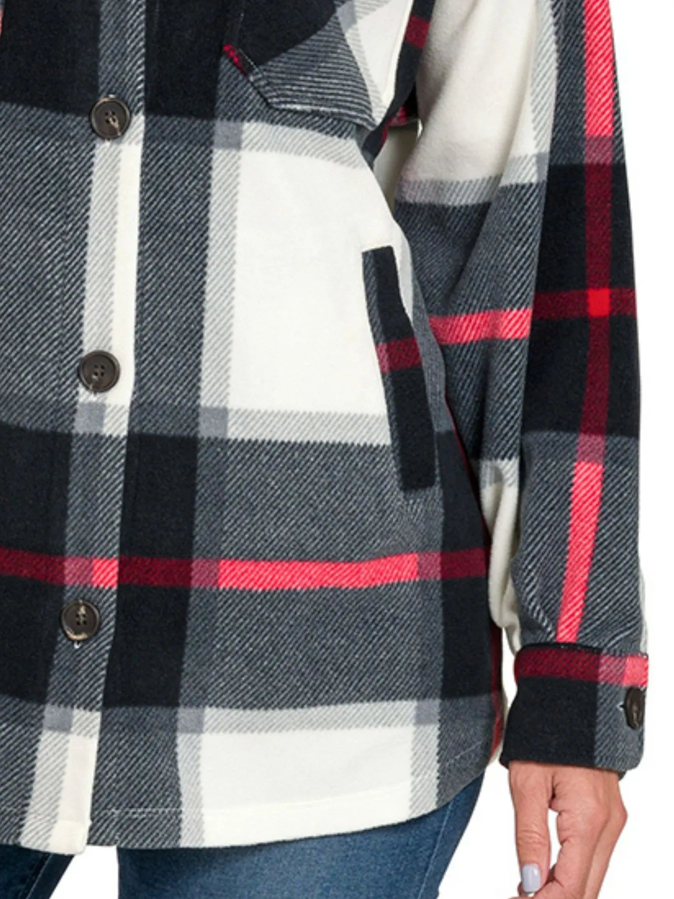 Oversized Plaid Fleece Shacket