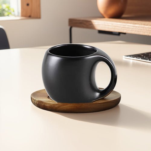 Elegant Ceramic Mug & Saucer Set | 7oz Modern Eco Drinkware