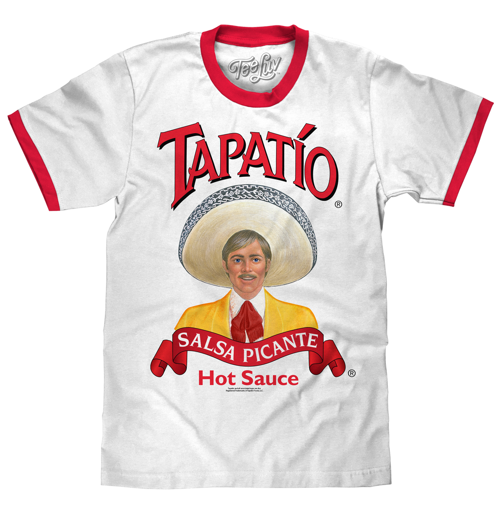 Tapatio Hot Sauce Ringer T-Shirt - White/Red