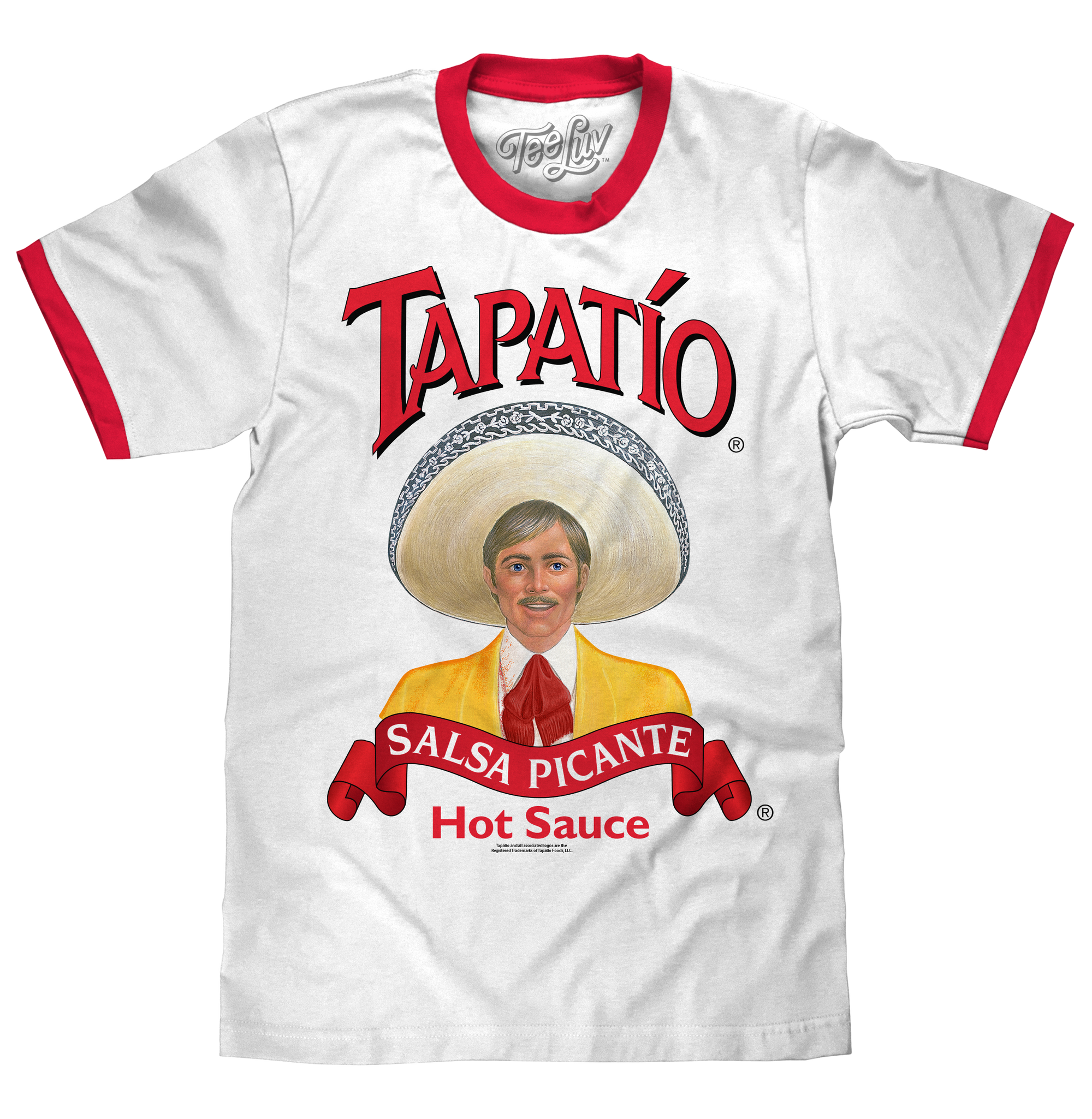 Tapatio Hot Sauce Ringer T-Shirt - White/Red