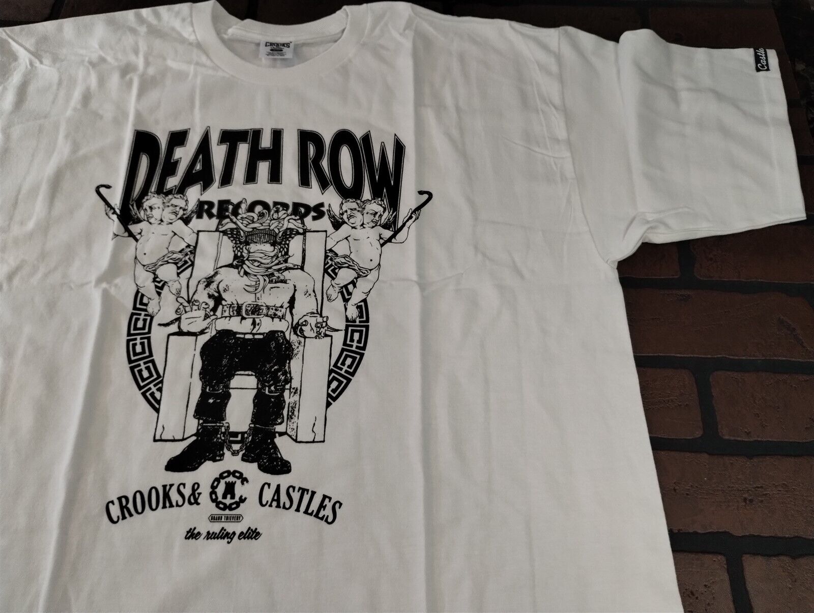 DEATH ROW RECORDS - Crooks & Castles Licensed White T-shirt ~Never Worn~ XL
