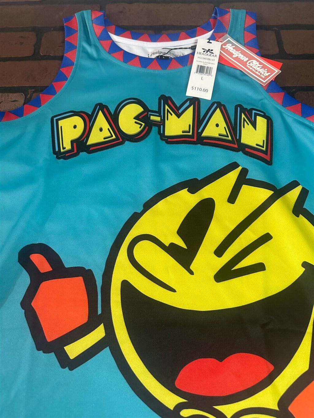 PAC MAN Blue Headgear Classics Basketball Jersey ~Never Worn~ S L