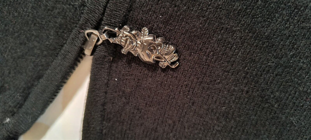 ED HARDY by Christian Audigier-Love Kills Slowly Black Zip-Up Sweater~VTG~ M-2XL