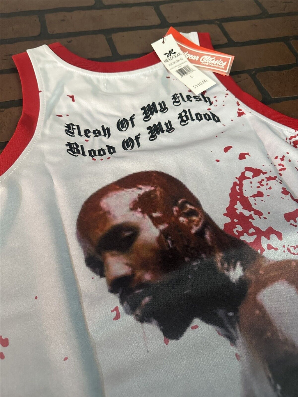 DMX -White Flesh of My Flesh Headgear Classics Basketball Jersey~Never Worn~L XL