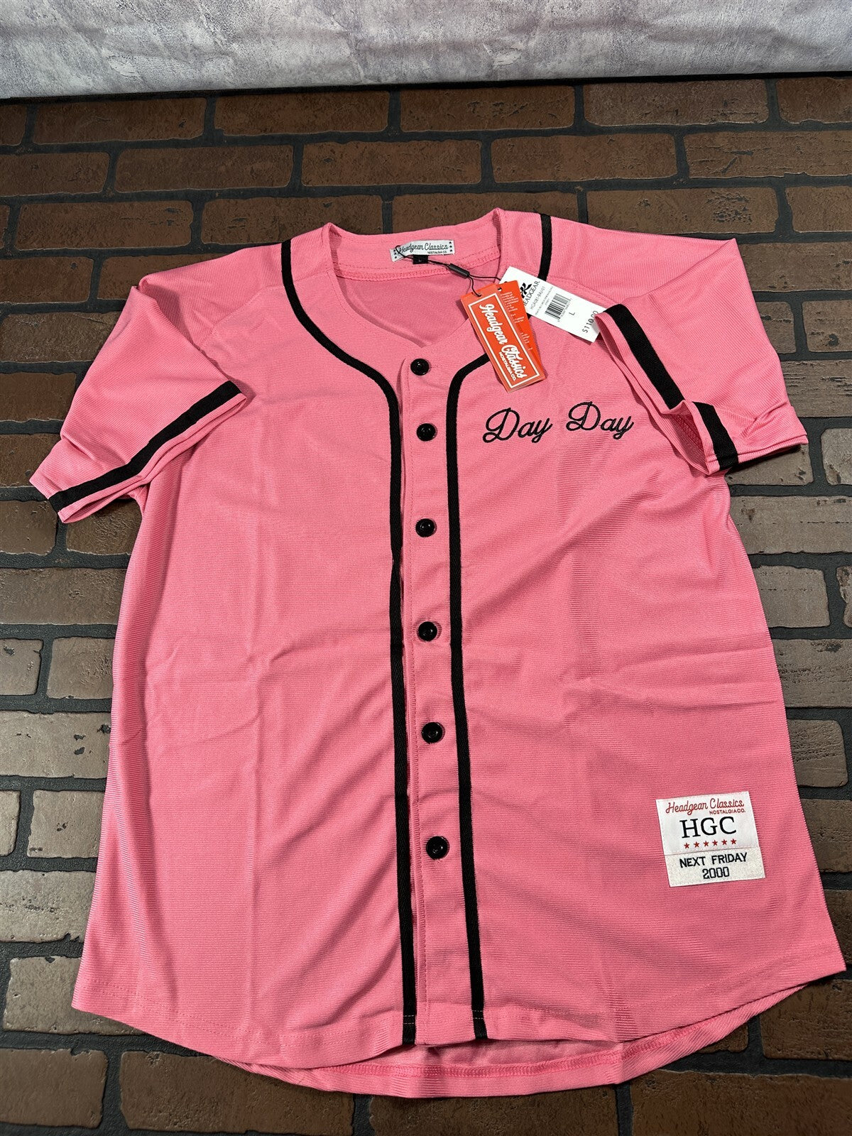 PINKY'S Day Day Headgear Classics Pink Baseball Jersey ~Never Worn~ M L XL XXL