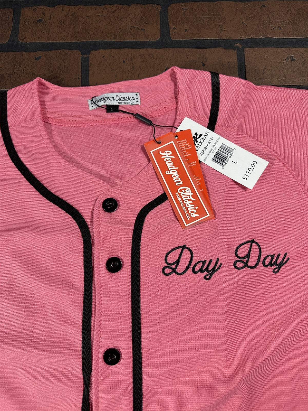 PINKY'S Day Day Headgear Classics Pink Baseball Jersey ~Never Worn~ M L XL XXL