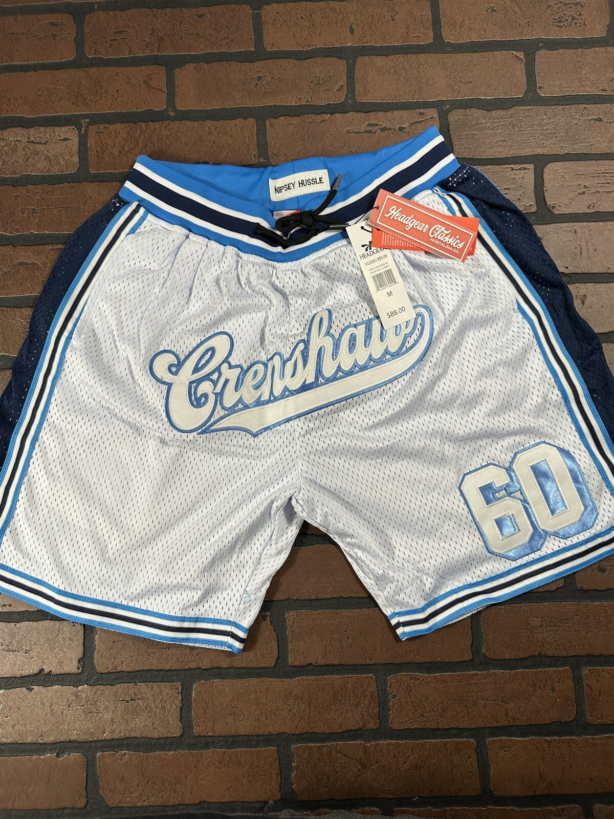 CRENSHAW #60 Headgear Classics White Basketball Shorts ~Never Worn~ M L XL 2XL