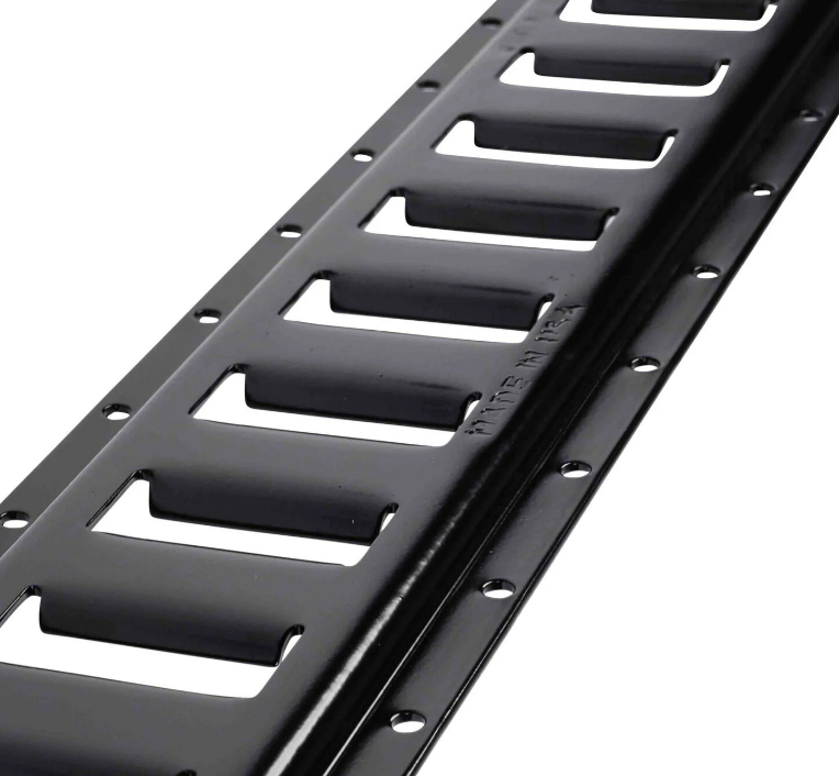 10' Horizontal E-Track Tie-Down Rail - Black Steel