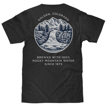 Made in the USA Coors Banquet Golden Colorado Front and Back Beer T-Shirt - Asphalt Gray
