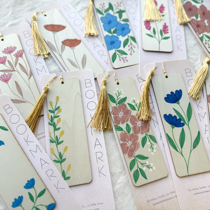 Wood Bookmarks- Floral