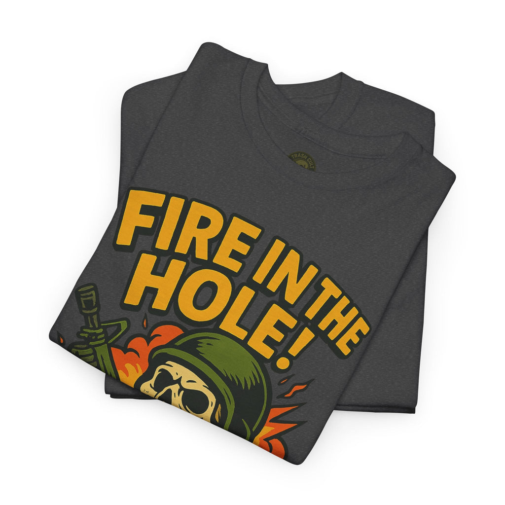 Fire in the Hole! Skeleton Soldier T-Shirt – Trash Cult Supply Co. | Gildan 5000 Combat Graphic Tee