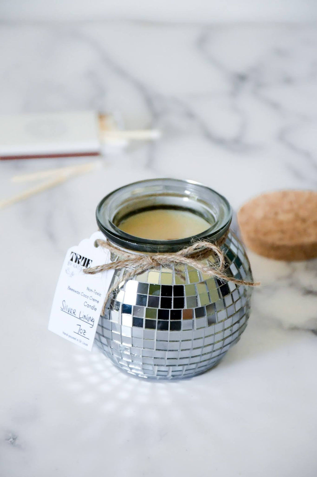 Silver Lining Disco Ball Candle