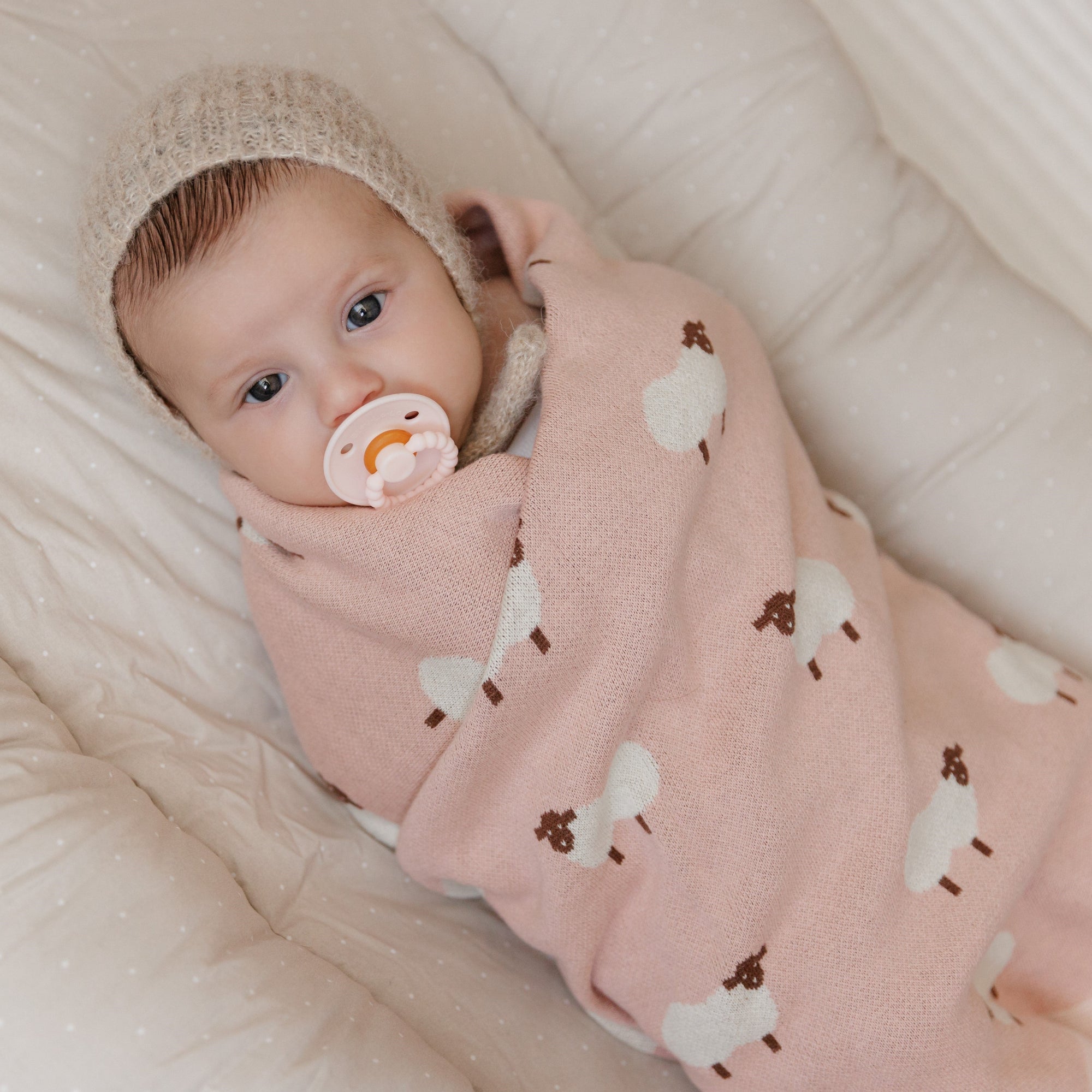 Whimsy Collection - Luxury 100% Cotton Knit Swaddle Baby Blanket
