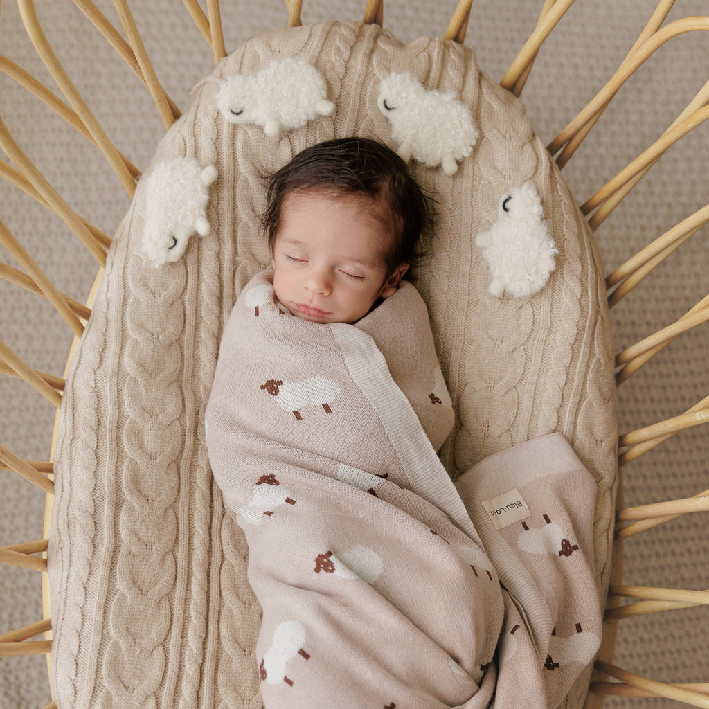 Whimsy Collection - Luxury 100% Cotton Knit Swaddle Baby Blanket