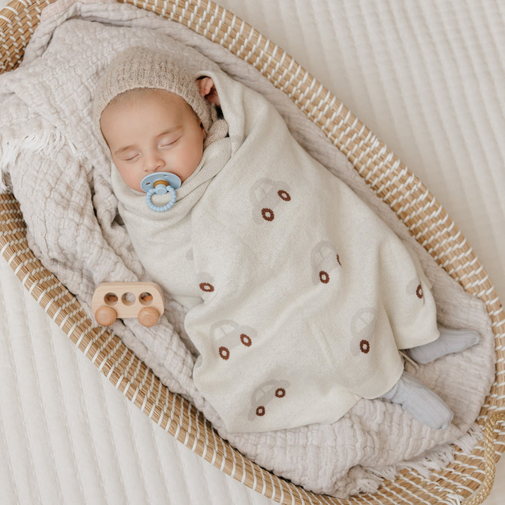 Whimsy Collection - Luxury 100% Cotton Knit Swaddle Baby Blanket