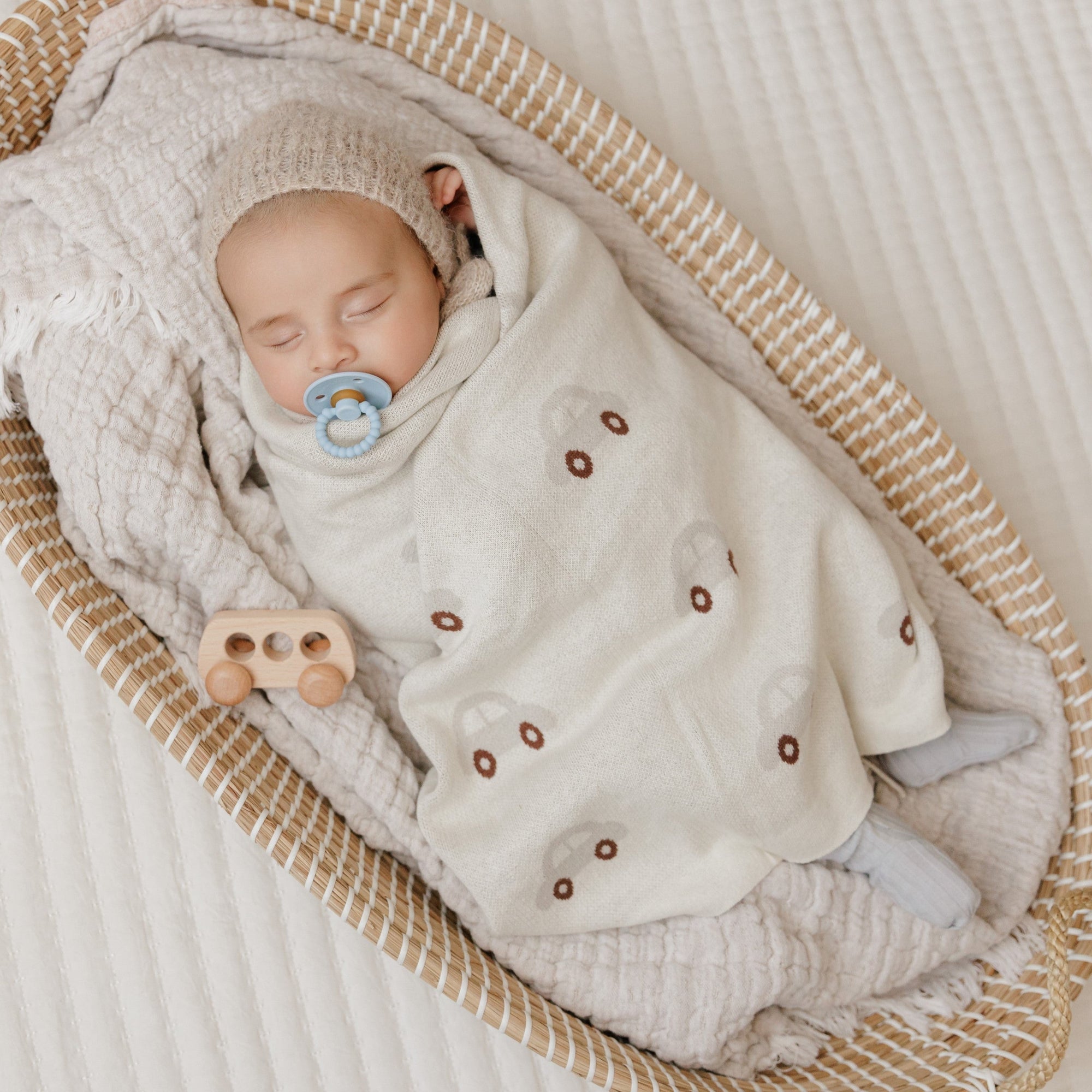 Whimsy Collection - Luxury 100% Cotton Knit Swaddle Baby Blanket