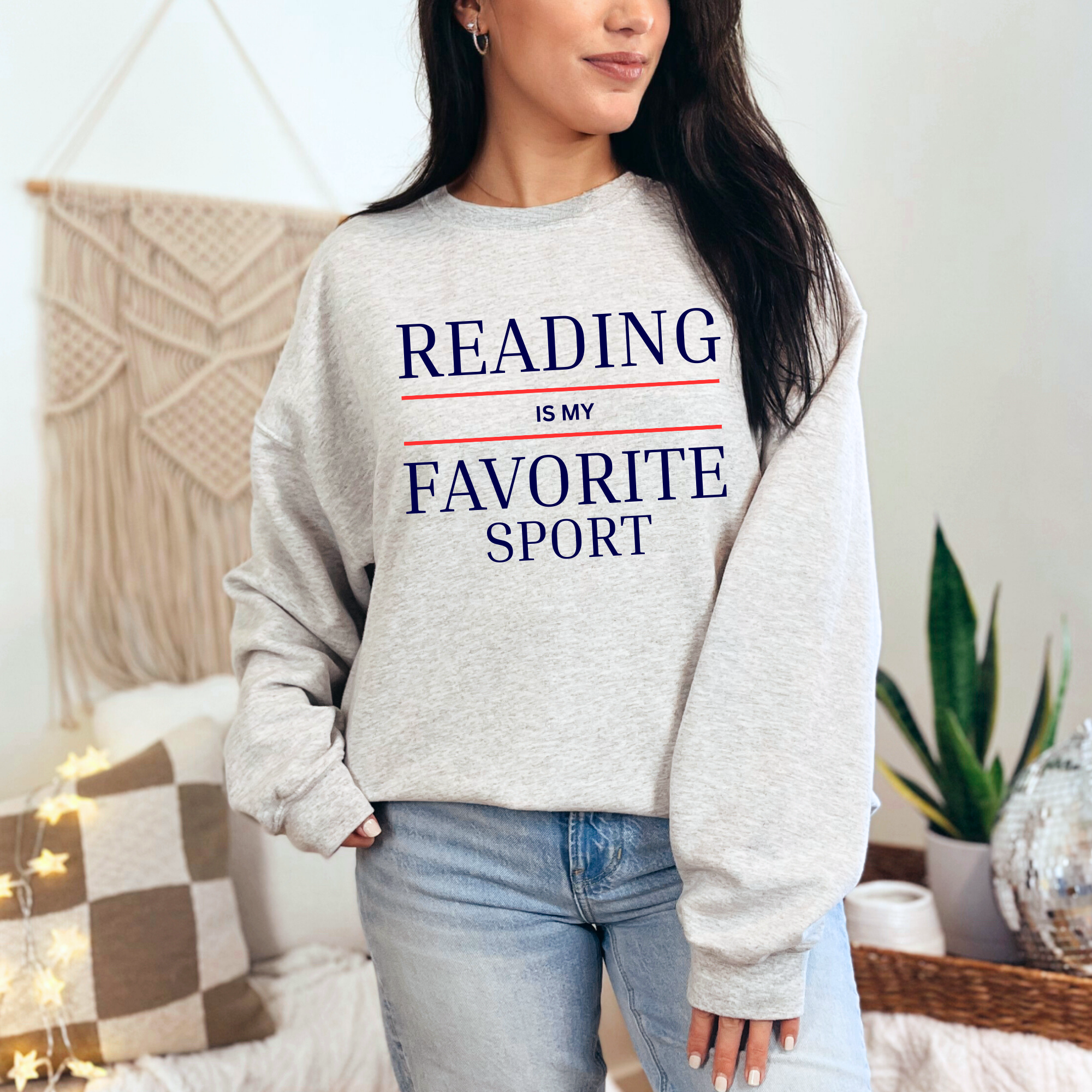 Reading is my Favorite Sport Graphic Sweatshirt