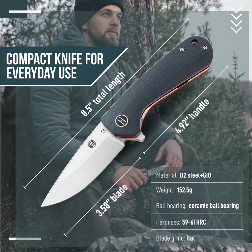 Holtzman's The Peasant Folding Pocket Knife Giftset for Men and Women (Red and Grey)