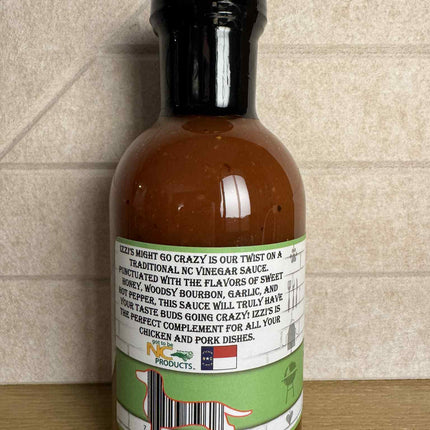 Izzi’s Might Go Crazy – NC Honey Bourbon Garlic BBQ Sauce (12 oz)