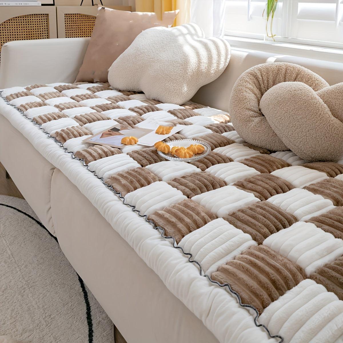 Modular Sofa Cover – Nordic Style Winter Plush Cushion Slipcover