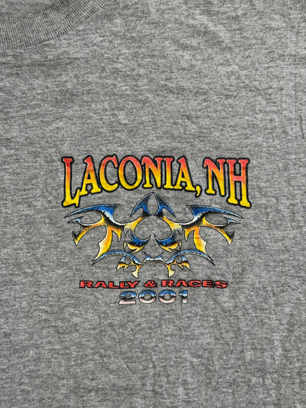 Y2K Tribal Biker T-shirt Laconia New Hamsphire Rally & Races