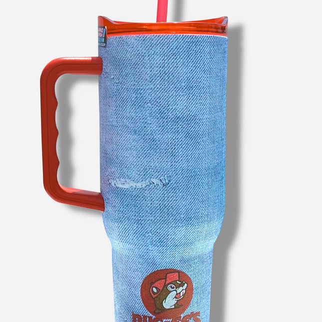 Buc-ee's Yukon Outfitters Ripped Denim 40oz Tumbler
