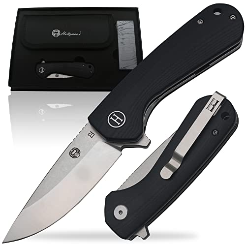 Holtzman's The Peasant Folding Pocket Knife Giftset for Men and Women (Silver and Black)
