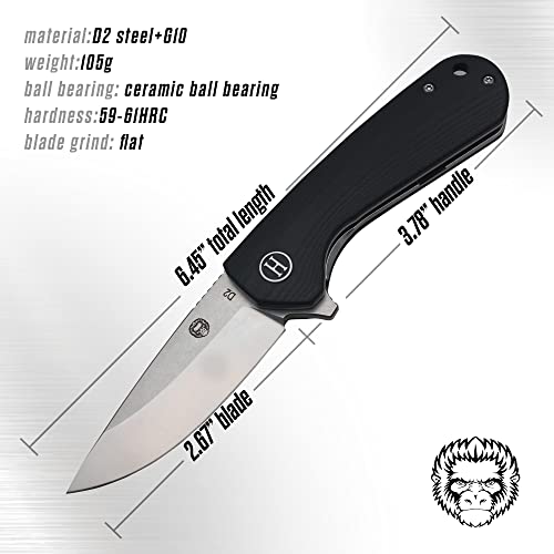 Holtzman's The Peasant Folding Pocket Knife Giftset for Men and Women (Silver and Black)