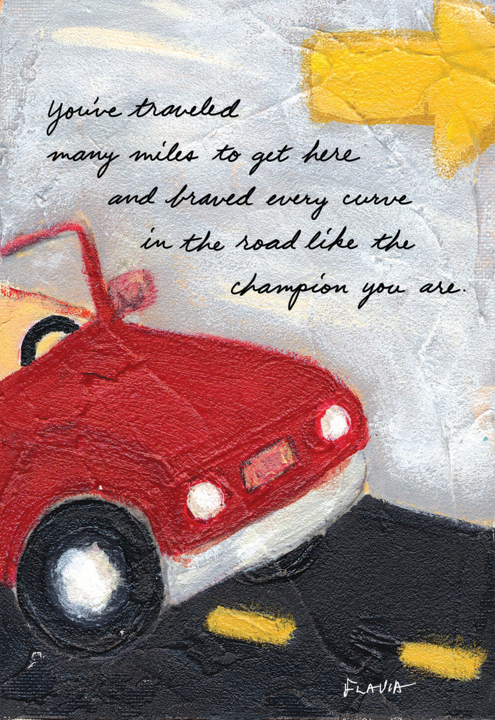 Many Miles - a Flavia Weedn inspirational greeting card 4242-0099