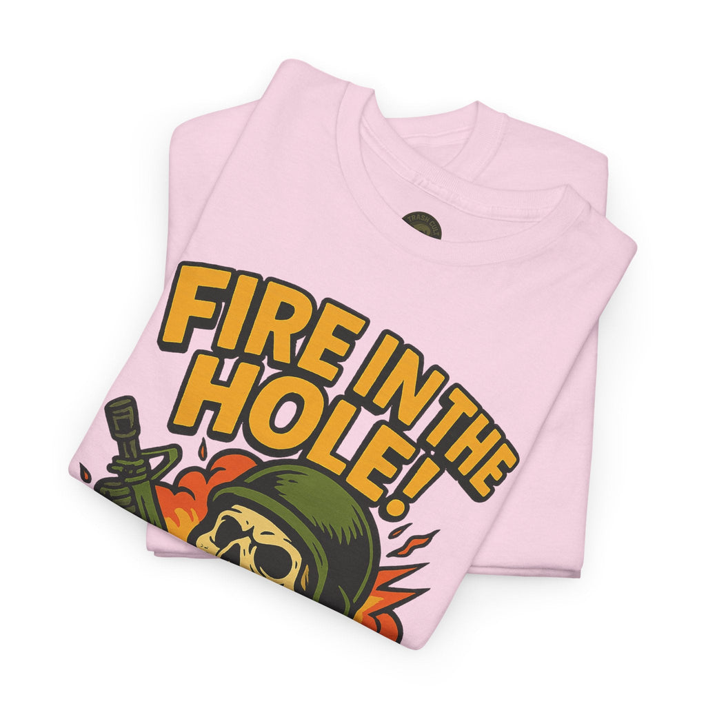 Fire in the Hole! Skeleton Soldier T-Shirt – Trash Cult Supply Co. | Gildan 5000 Combat Graphic Tee