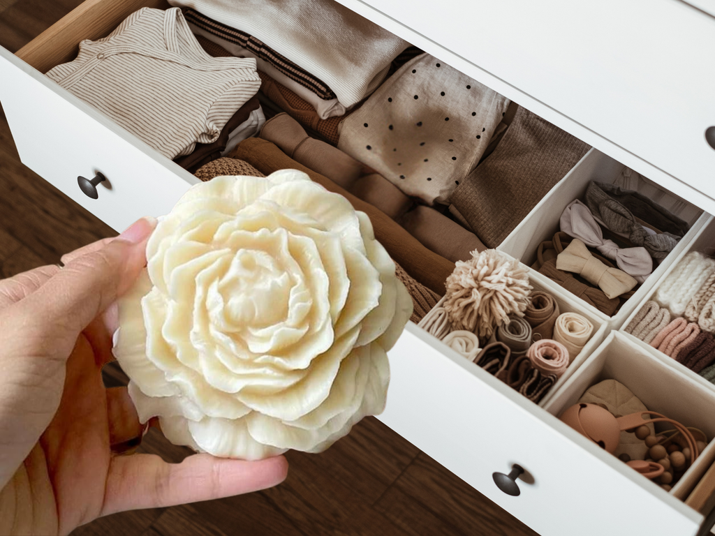 Handcrafted Closet & Drawer Sachet - Cozy & Comforting  – Warm, Inviting Scents for Relaxation & Seasonal Gifting - Scented Wax Flower Freshener