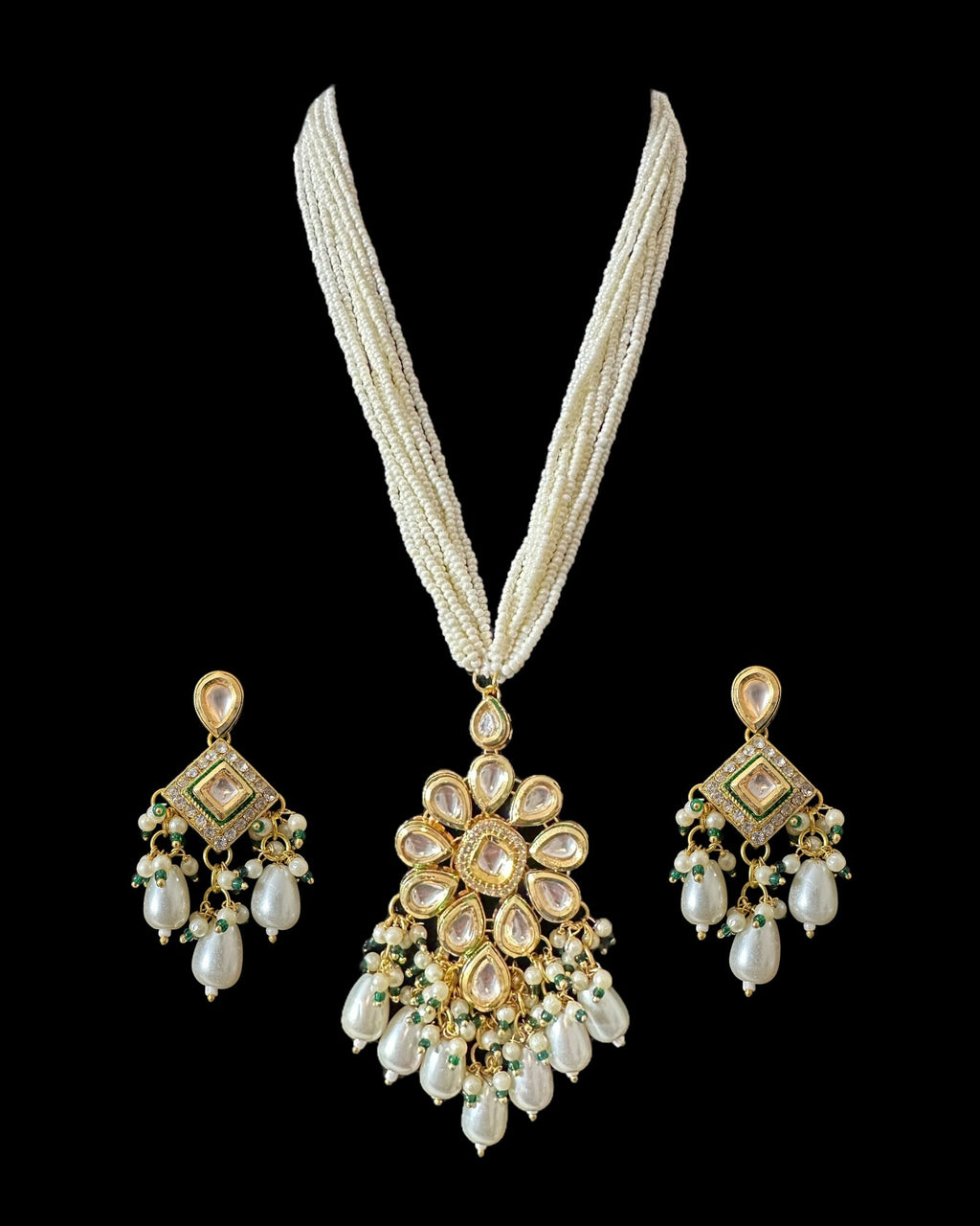 PS552 High quality kundan and pearl pendant set ( READY TO SHIP )
