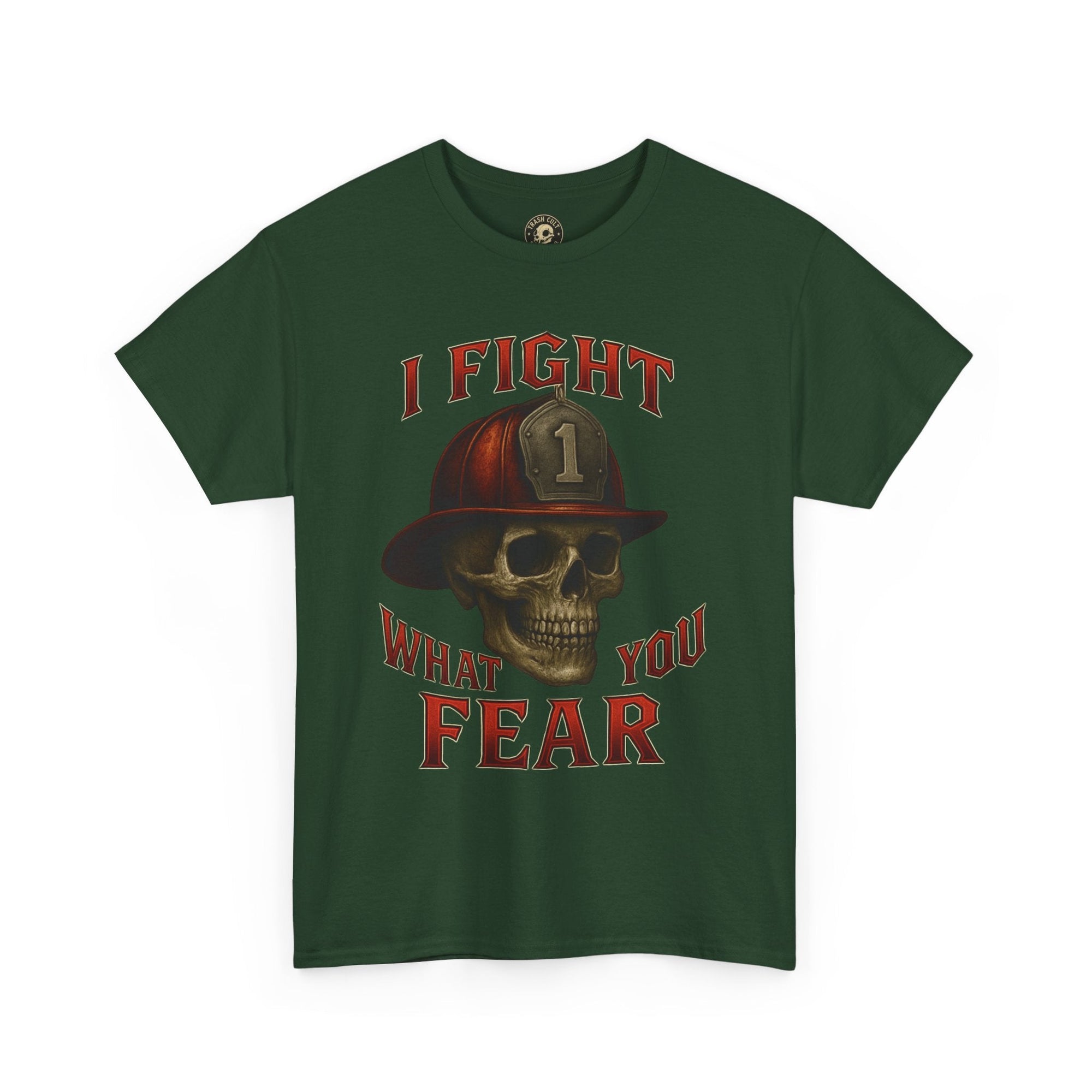 Skull Firefighter Tee - I Fight What You Fear, Casual Shirt, Gift for Firefighters, Halloween Costume, Unisex Apparel