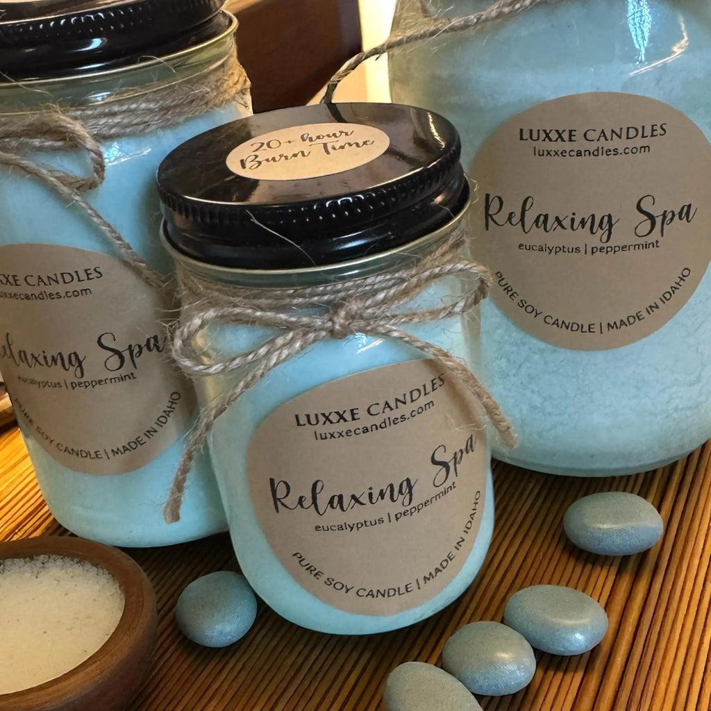 Relaxing Spa Eucalyptus and Mint Candle | Organic Soy Candle