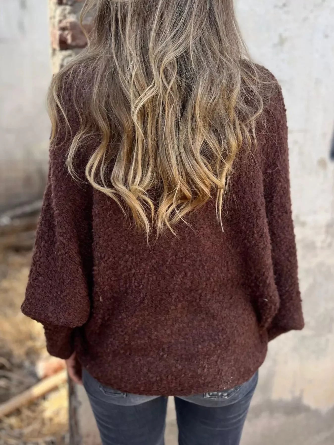 Full Size V-Neck Long Sleeve Sweater Plus Size