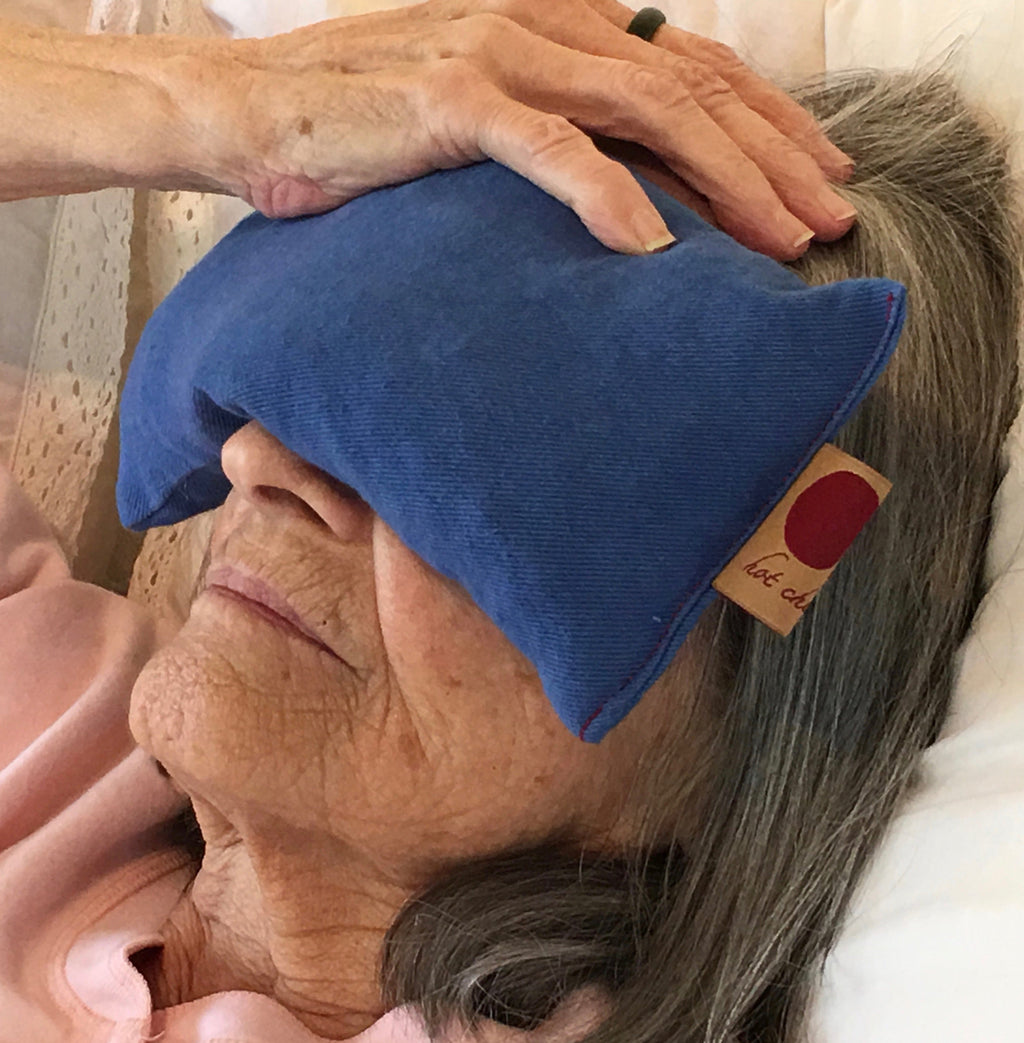 Hot Cherry Eye Pillow in Blue Denim