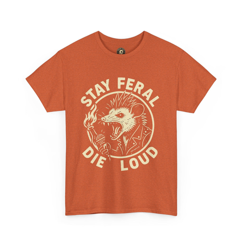 Stay Feral Die Loud Possum Punk Shirt – Trash Cult Supply Co – Gildan 5000 T-Shirt