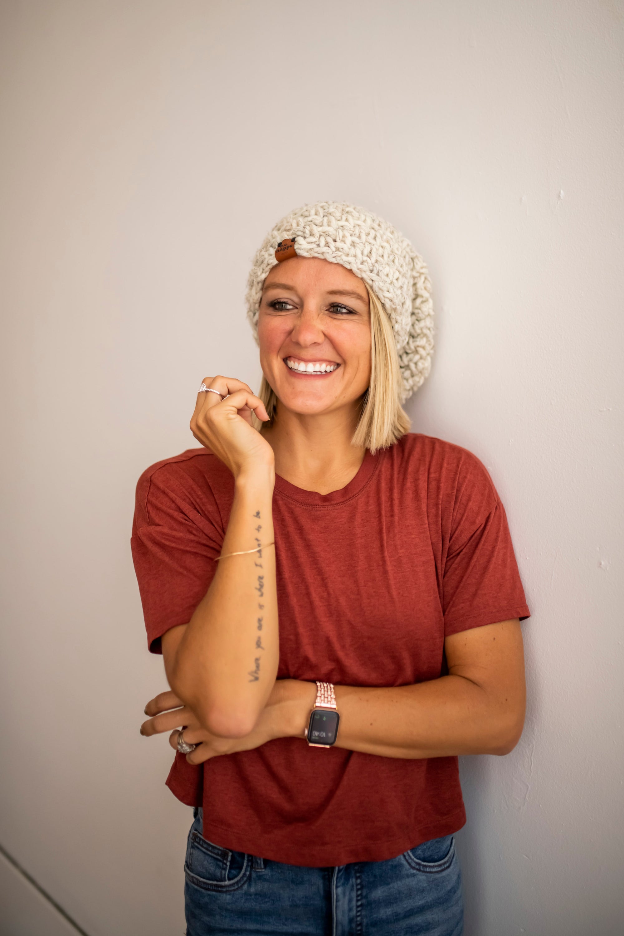 Crochet Slouch Hat | Neutral Slouchy Beanie