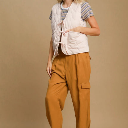 Quilted Tie-Front Vest