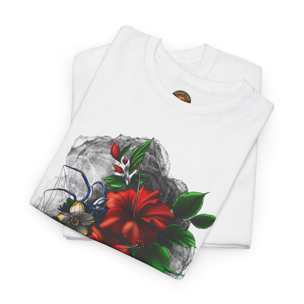 Crimson Bloom Tattoo T-Shirt – Lara Davenport x Trash Cult Supply Co. Collab (Gildan 5000)