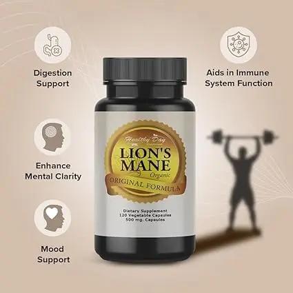 Lion’s Mane Mushroom Capsules – Supports Focus, Memory & Mental Clarity