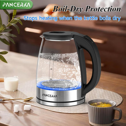PANCERKA Electric Kettle 1.8L, 1500W Fast Boiling with LED Indicator, Auto Shut-Off, Bpa-Free and Wide Mouth for Easy Cleaning, Electric Tea Kettle for Home, Office